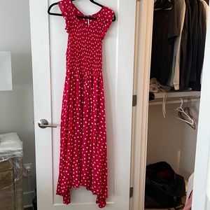 Red/ white polka dot dress with Pockets Free People